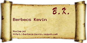 Berbecs Kevin névjegykártya